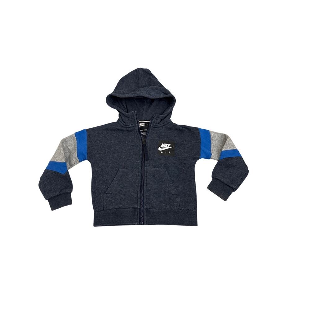 Nike Air Blue Full Zip Hoodie Hooded Sweatshirt Size 2T